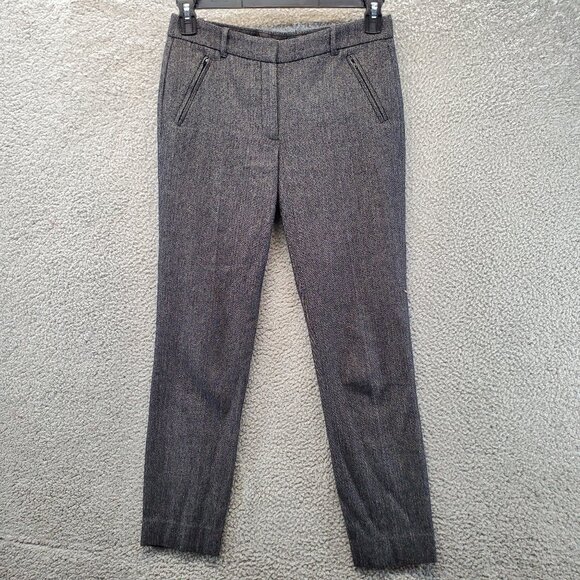 J Crew Grey Wool Blend Straight Leg Pants Trousers Womens 2 Seam Lines Back - Picture 1 of 14